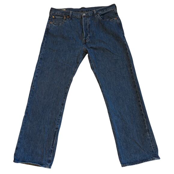 Levis 501 Premium Jeans Mens Sz 36x30 Blue Original Fit Button Fly Straight Leg - Picture 1 of 13